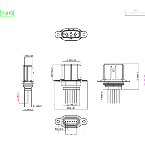 Plastic connector for electric compressor